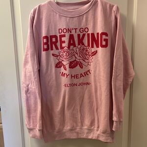 Pink Sweatshirt with Red Graphic